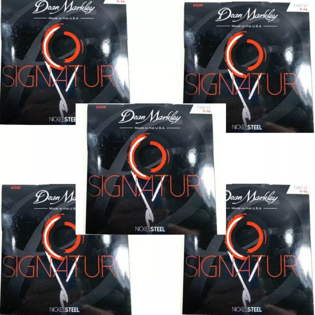 Dean Markley Guitar Strings 5 Sets Electric Signature Nickel Steel Custom Light