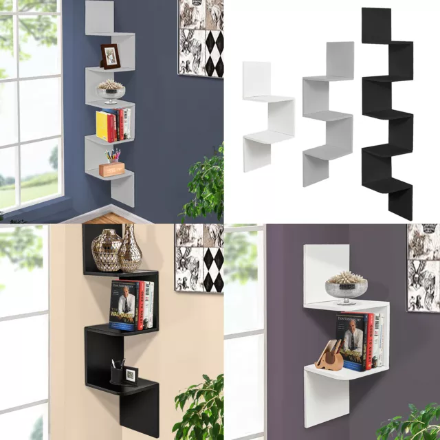 Wall Mounted Unit Shelves Book Case Floating Corner Shelf Display Stand Storage