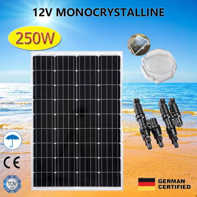 250W 12V Mono Solar Panel Caravan Home Off Gird Battery Charging Power 250 Watt