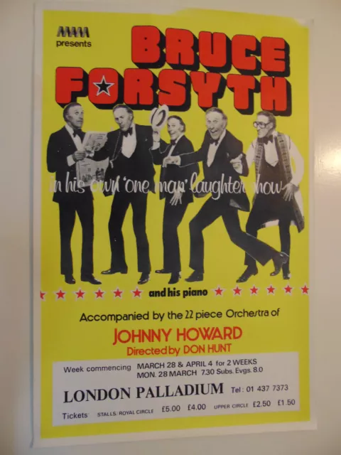 Bruce Forsyth - London Palladium theatre poster (1970s, Don Hunt, Johnny Howard)