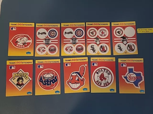 1991 Fleer Baseball  Major League Baseball Team Logo Stickers Lot of 10