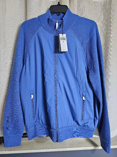 NWT Ralph Lauren RLX Blue Hybrid Quilted Cool Wool Full Zip Jacket Golf M $298
