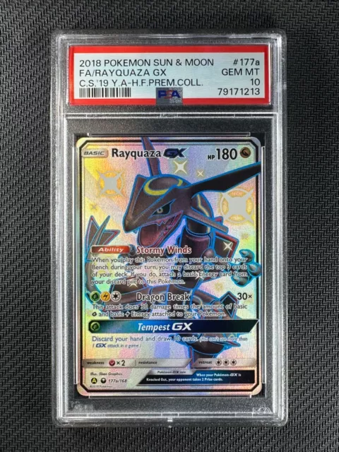 PSA 10 Gem Mint - SHINY RAYQUAZA GX FULL ART HOLO - Pok