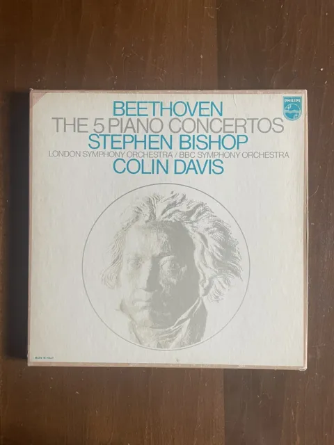 Beethoven 5 Piano Concertos 4xLP Stephen Bishop Colin Davis 6747104 philips 8/75