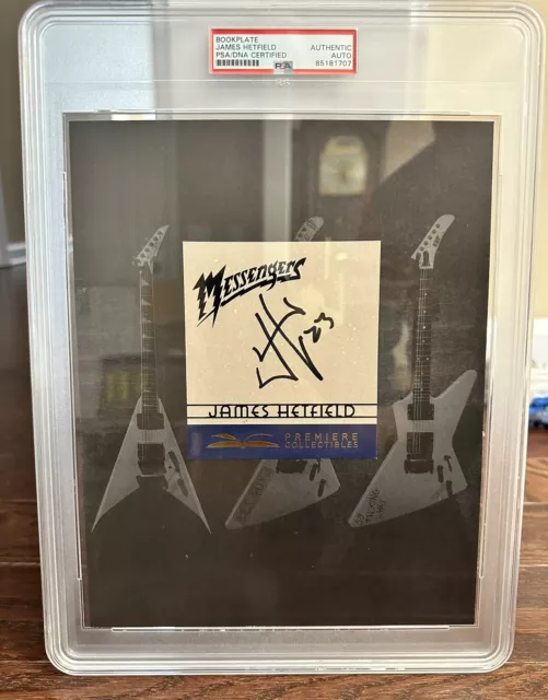 James Hetfield Metallica Signed Bookplate PSA DNA Encapsulated (with book)