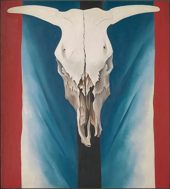 Cow Skull, Red, White and Blue : Georgia  O’keefe : Archival Quality Art Print