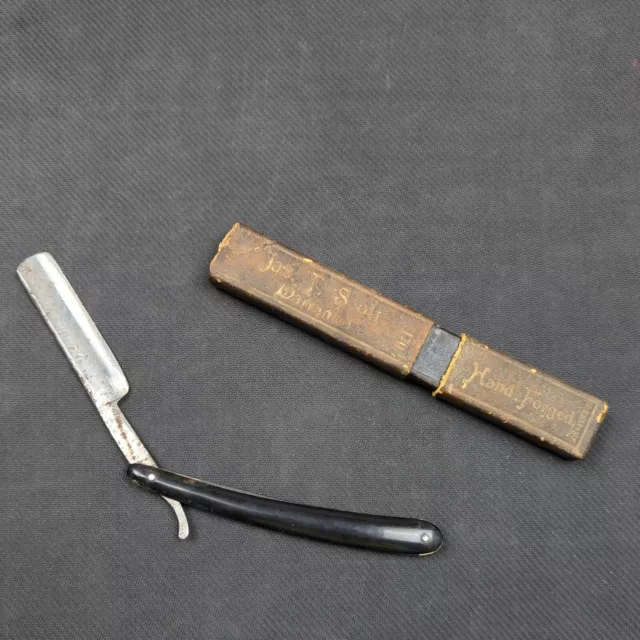 Antique Jas. J. Scott Germany 170 Straight Edge Razor/Case Damaged Vintage