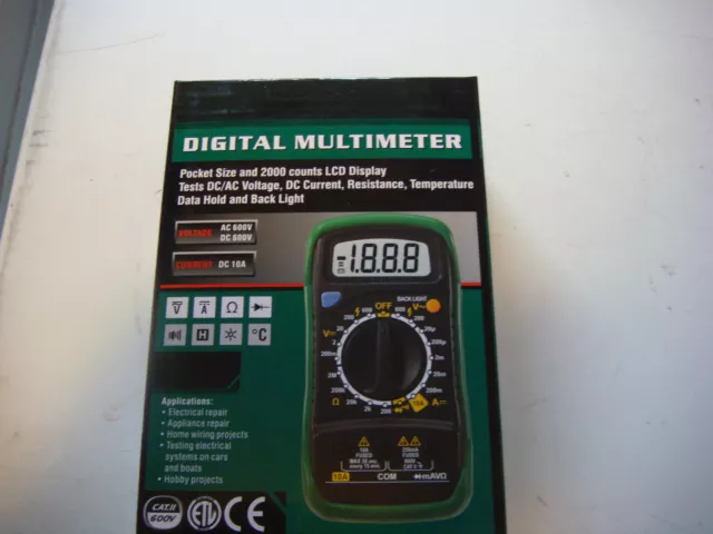 Digital Multimeter Pocket Size And counts 2000 LCD Display New 17124-*5