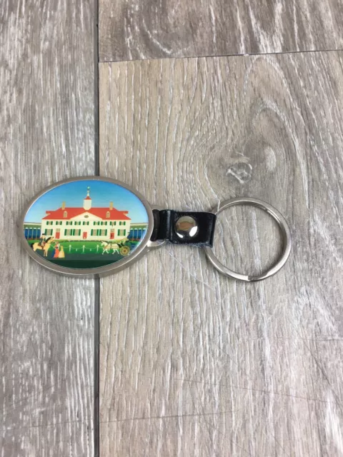 Mount Vernon Oval Keychain Souvenir 4” Total Length