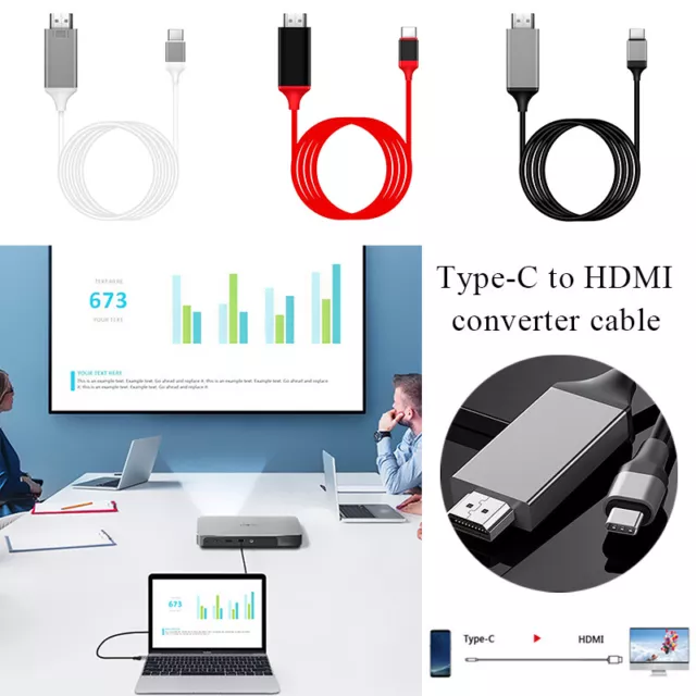 Adaptateur De Câble Tv Hd Usb 3.1 Vers 4K Hdmi De Type C 2M Pour Pc R