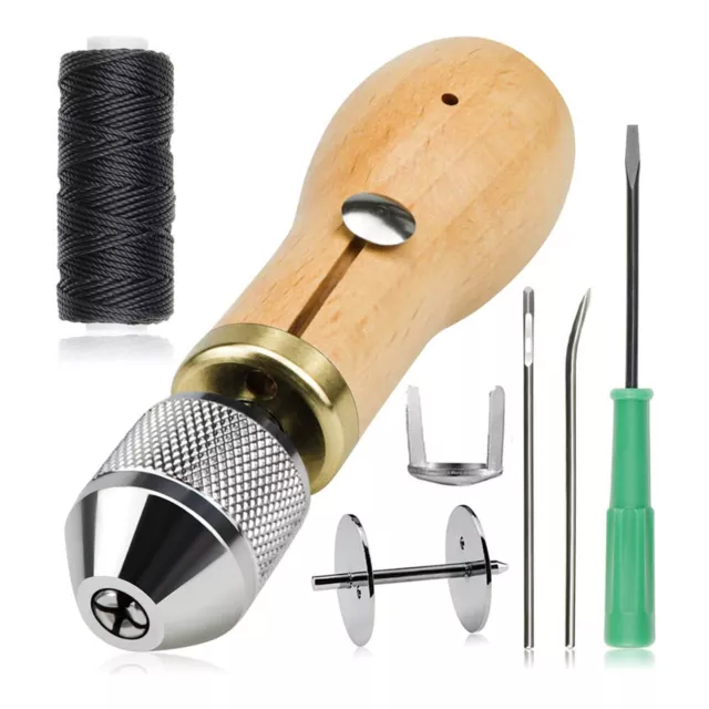 Portable Sewing Awl Kit Stitching Hand Stitcher Repair Tool for Leather AU