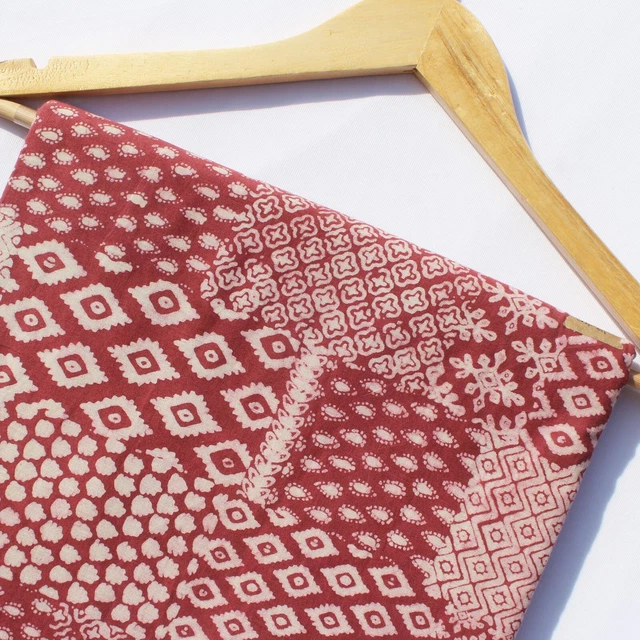 4.6m Indio Mano Bloque Algodón Púrpura Patchwork Estampado Hechos a Costura Tela