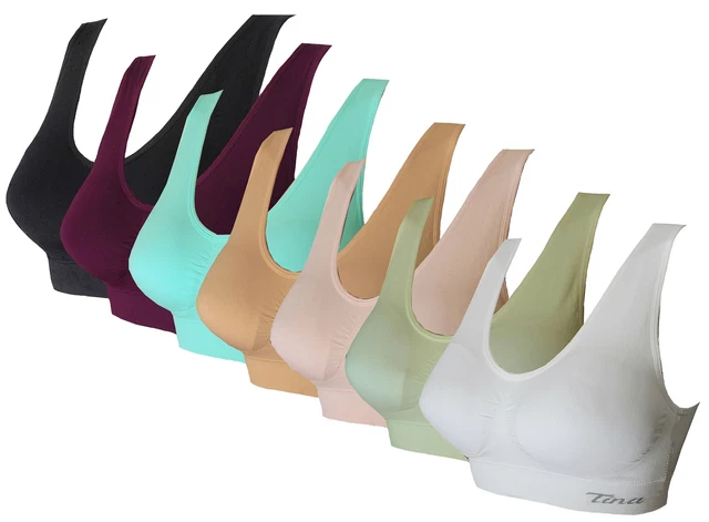 Sport BH Wohlfühl Komfort BH Push Up BH ohne Bügel in 7 Farben Gr.M-L-XL-2XL-3XL