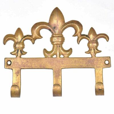 New Coat Racks Holders Brass Wall Hooks Fleur De Lis Hat Rack Golden Antique