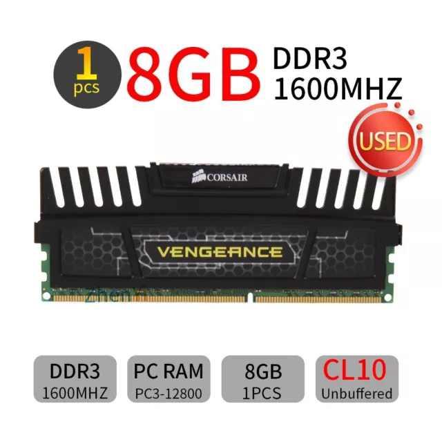 Corsair Vengeance 8GB DDR3 1600MHz PC3-12800 CL10 240Pin DIMM Desktop Memory BT