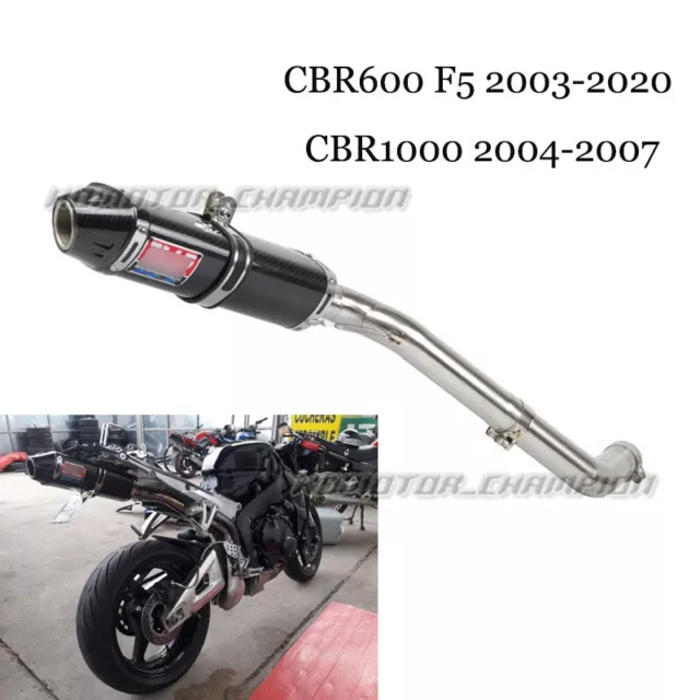 For Honda CBR600RR CBR1000RR Motorcycle Mid Link Pipe Slip On Carbon Muffler Tip