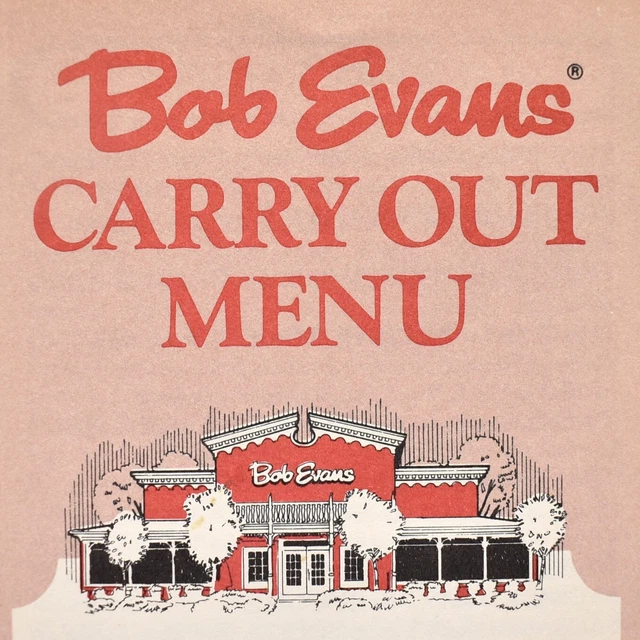 VINTAGE 1986 BOB Evans Restaurant Carry Out Menu 15.75 PicClick