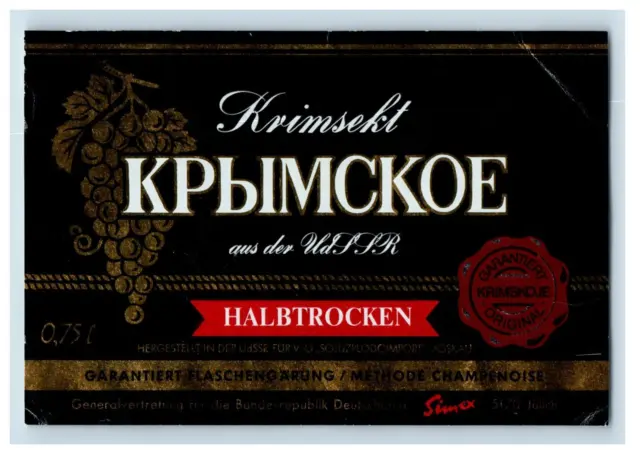 1970's-80's Krimsekt Kpblmckoe Halbtrocken German Wine Label Original S43E
