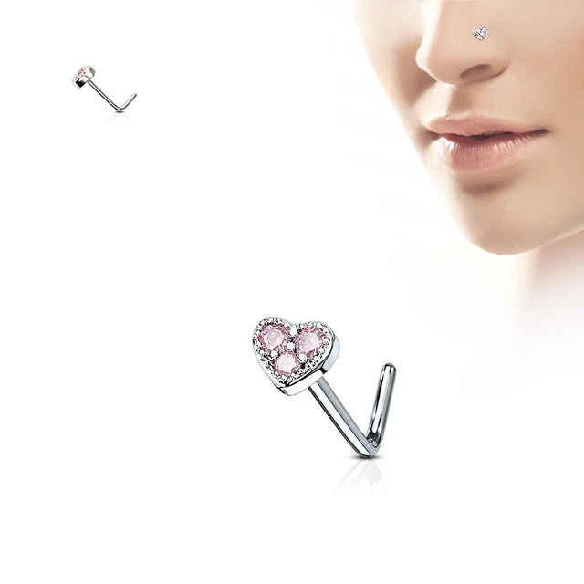 Piercing Septum Pliable Or Rose Avec 5 Strass - Neuf Avec étiquettes