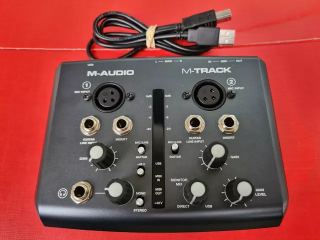 Interfaccia USB MIDI M-Audio M-Track scheda Registrazione Chitarra Voce 2 canali