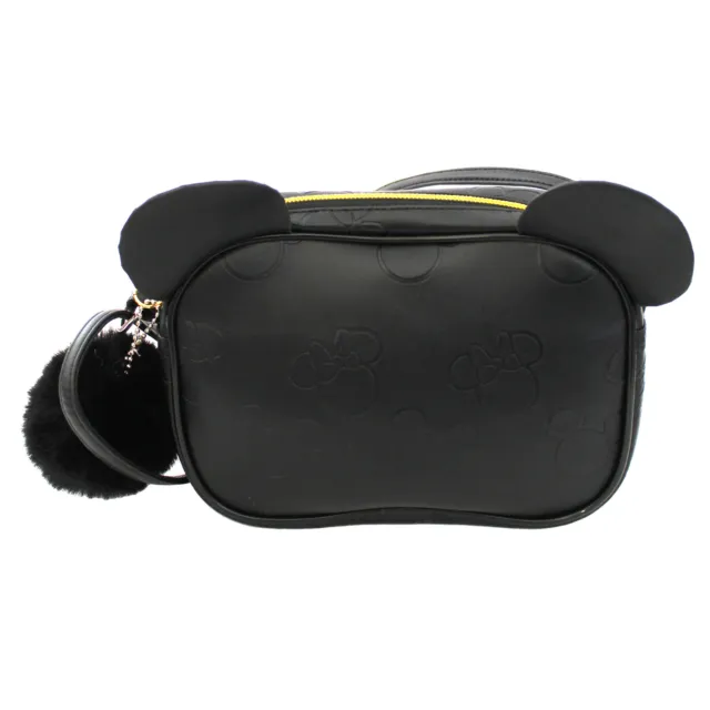 Girls Disney Minnie Mouse Black Purse Handbag Fashion Heads 3D Ears