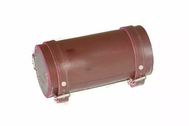 Customised Brown Leather Tool Bag Roll Engraved For Royal Enfield Vintage