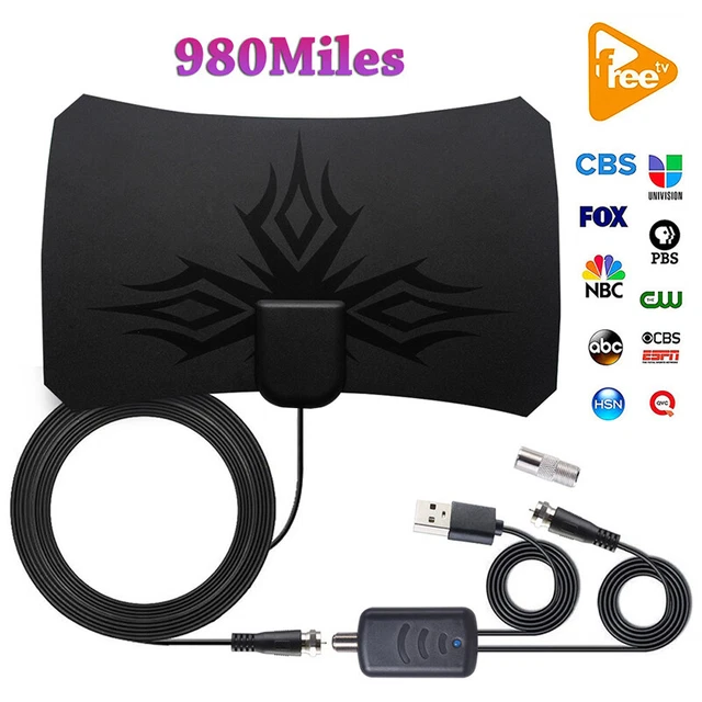 980Mile Range Indoor Antenna TV Digital HD 4K Aerial HDTV 1080P Signal Amplifier