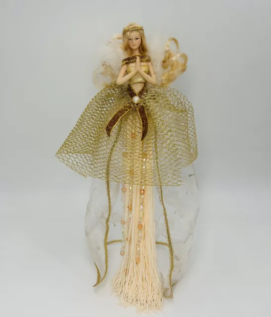 Victorian Tassel Doll Fashion Collectible Angel Of Grace Pink Gold White Wings