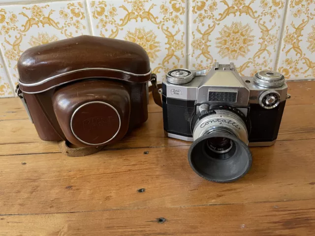 Vintage Zeiss Ikon Contaflex SLR Camera & Case *  Good Condition Clicks (GC)