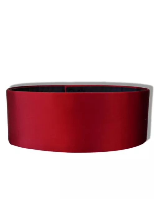 LANVIN Cranberry Red Silk Wide Waist Belt M BRAND NEW 3