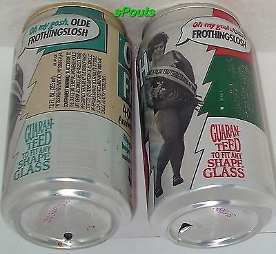 OLD FROTHINGSLOSH 40yrs BEER CANS PALE STALE ALE FOAM ON BOTTOM GIRL PITTSBURGH 