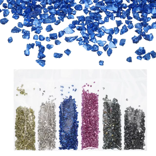 6 Colors Crushed Glass Irregular Sequins Multicolor Metallic Chunky Glitters