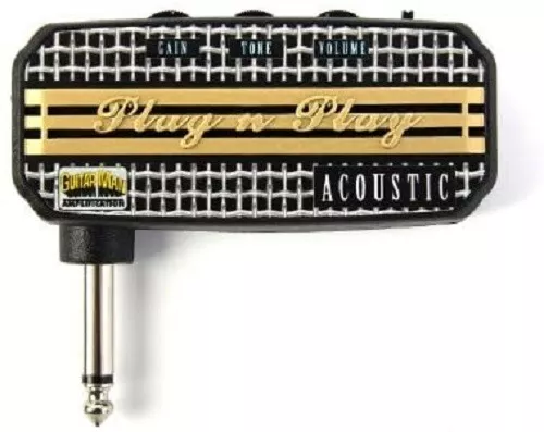 Guitar Man Plug N Play Acoustic Mini Headphone Amp Amplifier MP3 Input