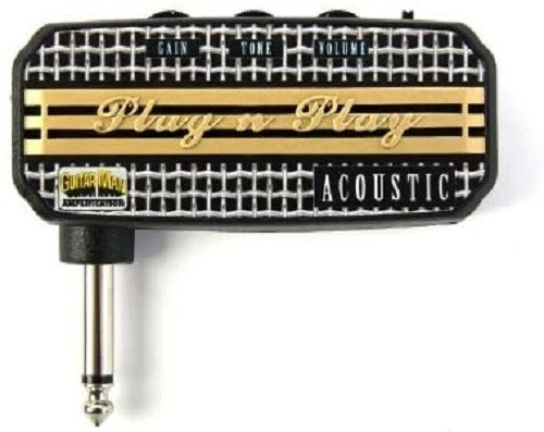 Guitar Man Plug N Play Acoustic Mini Headphone Amp Amplifier MP3 Input