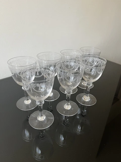 Lot De 7 Verres A Vin Rouge En Cristal De Saint Louis Modèle Millet Non Baccarat