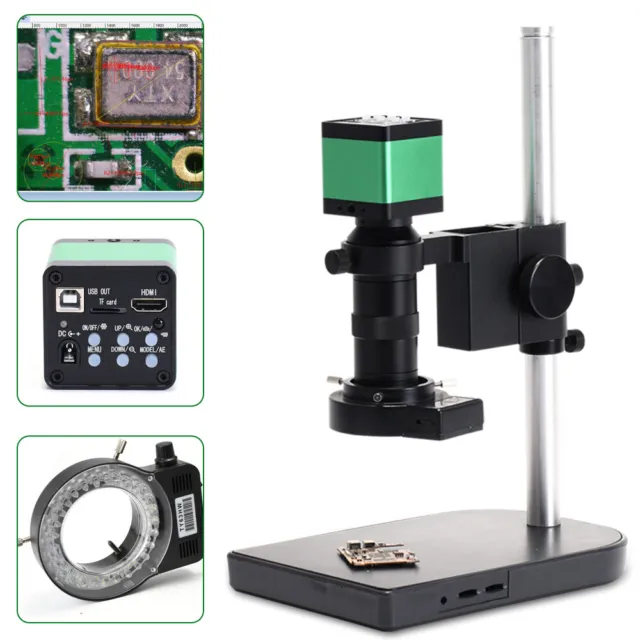 Electronic 48 MP 1080P Digital Microscope Industrial HDMI Camera Video Stand US