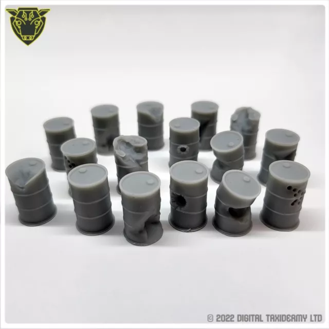 Wargaming Scatter terrain scenery 28mm warzone Oil Drums 16pc set wasteland wh40 2