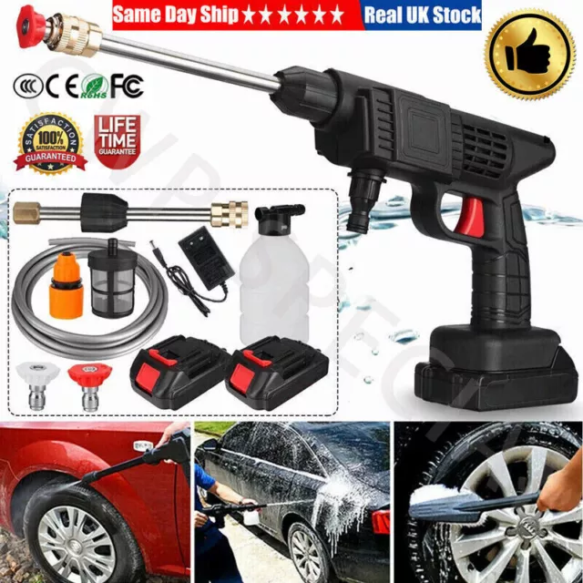 Cordless Car Pressure Washer Water High Power Jet Wash Cleaner Portable 2Battery