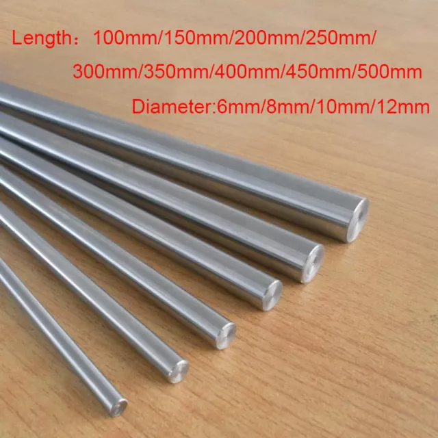 Chromed Smooth Rod 6 8 10 12mm 3D Printer Steel Linear Rail Shaft Bar 100~550mm