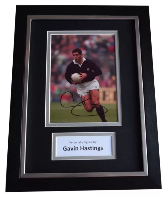 Gavin Hastings Signed A4 Framed Autograph Photo Display Rugby Union COA