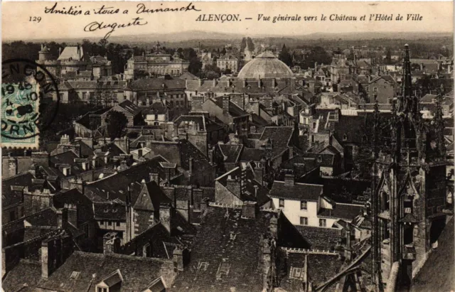 CPA AK ALENCON - Vue générale vers le Chateau et l'Hotel de Ville (435374)