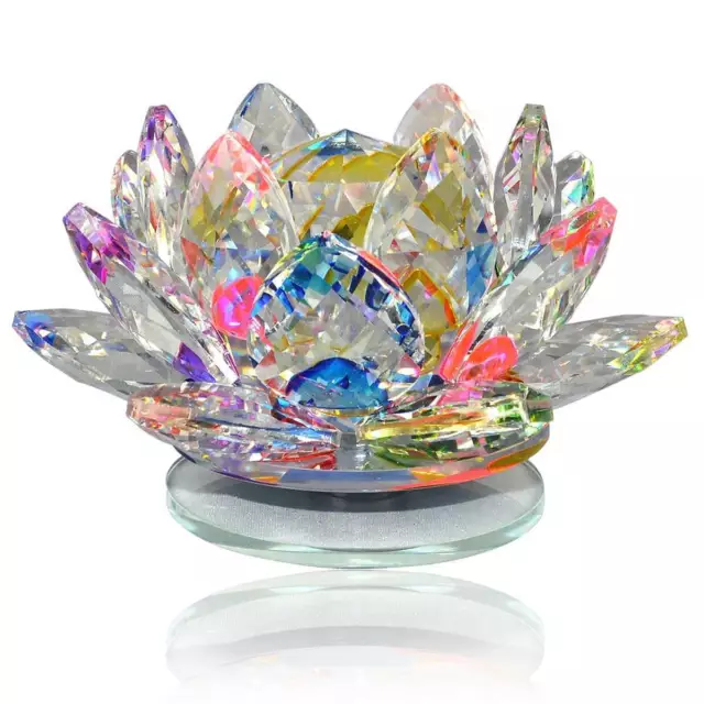 SMALL Lotus Attractive Crystal Glass Lotus Flower Home GIFT Decor Craft Shining 2