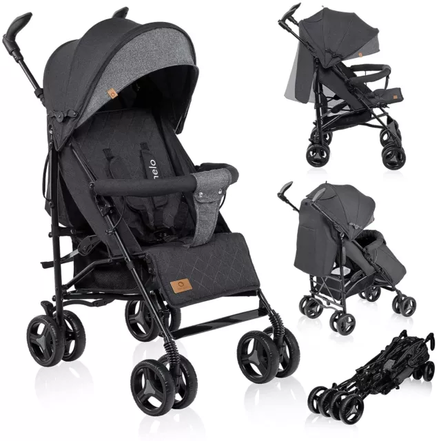 Kinderwagen Lionelo Irma max. 15kg Leicht Liegefunktion faltbar schwarz SEHR GUT