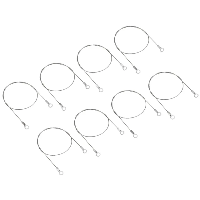 8Pcs 1.5mmx50cm Steel Security Cable 6mm ID Eyelets Ended Safety Wire Rope