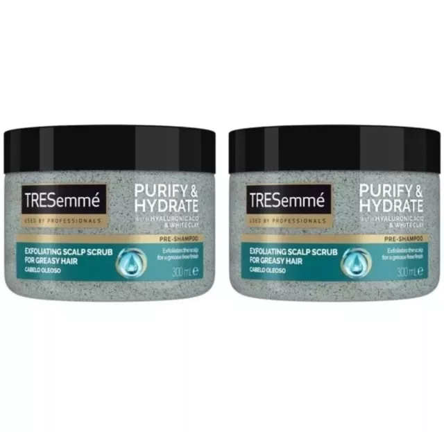 Tresemme Purify & Hydrate Exfoliating Scalp Scrub For Greasy Hair 300ml (X2)