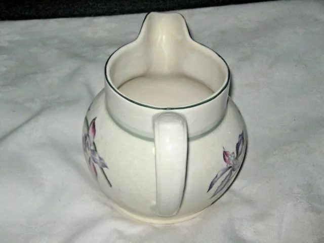 An Antique Circa 1910 English Booths Porcelain Orchids Hand Painted Milk Jug 2