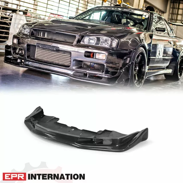 For Nissan Skyline R34 GTR Carbon Fiber Tape AS Front Bumper Lip with Undertray