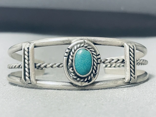 Incredible Vintage Navajo Cerrillos Turquoise Sterling Silver Bracelet