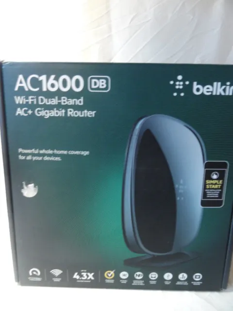 NEW BELKIN AC1600 Wi-Fi DUAL-BAND AC+GIGABIT ROUTER-F9K1119-USB 3.0 PORT