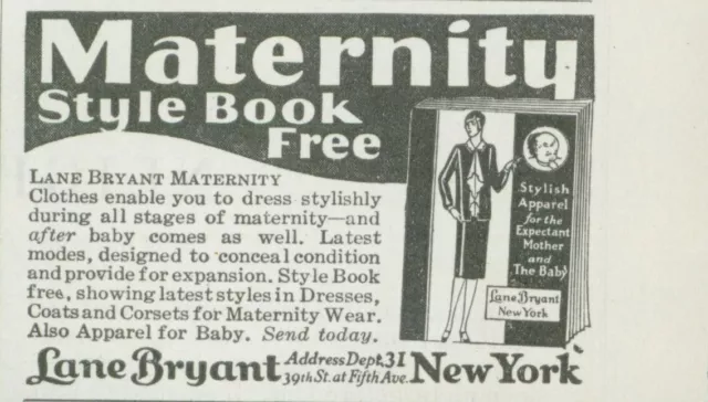 1928 Lane Bryant Maternity Style Book Offer New York Vintage Print Ad PR3